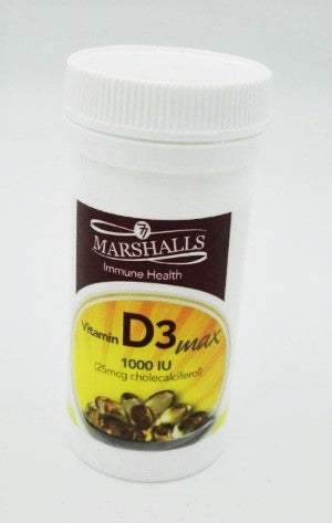 Marshalls Vitamin D3max Softgel Capsules- 1000iu (30s)